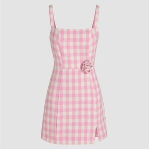 Cider Pink and White Checkered Mini Dress